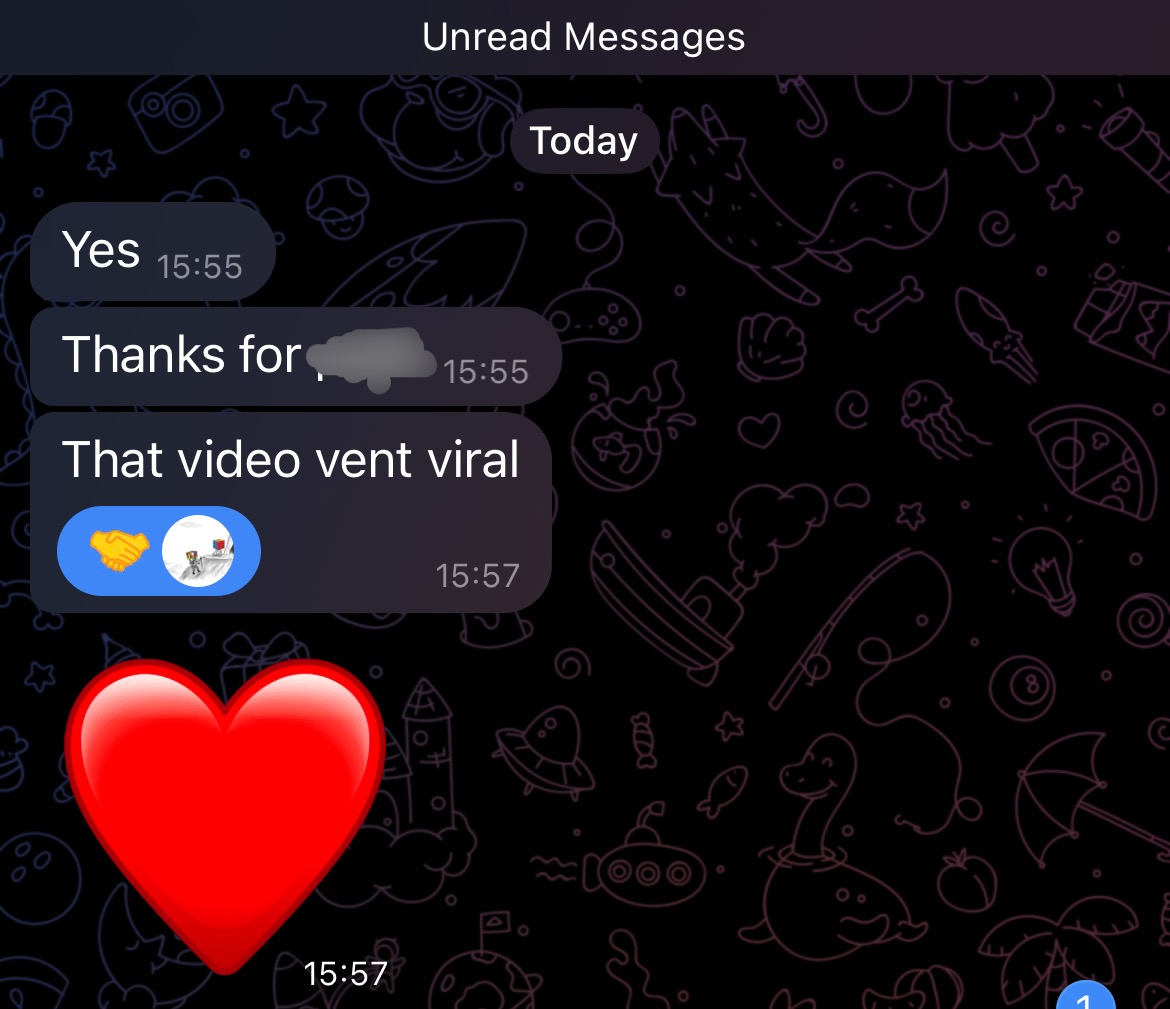 Client message: that video went viral